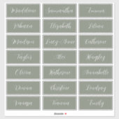 Minimalistische saliegroene etiketten voor huwelij sticker (Vel)