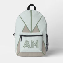 Minimalistische saliegroene geometrische monogramr