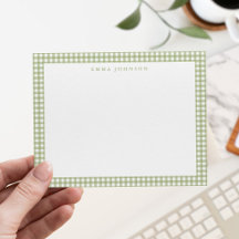 Minimalistische saliegroene gingham ruit