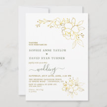 Minimalistische saliegroene gouden bloemen bruilof