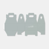 Minimalistische saliegroene monogram naam script bedankdoosjes (Uitgevouwen)