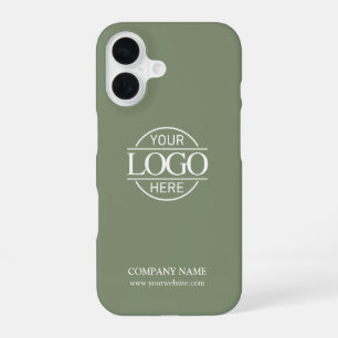 Minimalistische Saliegroene Promotie Zakelijk Logo iPhone 16 Hoesje