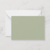 Minimalistische saliegroene rand moderne monogram notitiekaartje (Achterkant)