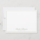 Minimalistische saliegroene rand script gepersonal notitiekaartje (Voorkant)