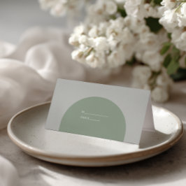 Minimalistische Saliegroene Rustieke Boho Boog Bru Plaatskaartje