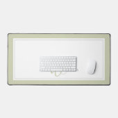 Minimalistische saliegroene script twee rand monog bureaumat (Keyboard & Muis)