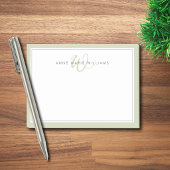 Minimalistische saliegroene script twee rand monog post-it® notes