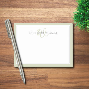 Minimalistische saliegroene script twee rand monog post-it® notes