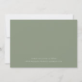 Minimalistische saliegroene trouwfoto save the dat date (Achterkant)