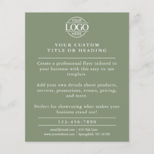 Minimalistische Saliegroene Zakelijke Logo Promoti Flyer