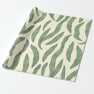 Minimalistische saliegroene zeewier kelp botanisch cadeaupapier