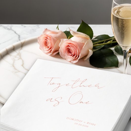 Minimalistische "Samen als één" bruiloft Folie Servetten