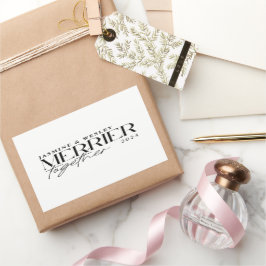 Minimalistische Samen Kerst Huwelijk Kerstmis Rechthoekige Sticker