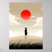 Minimalistische Samurai Poster (Voorkant)