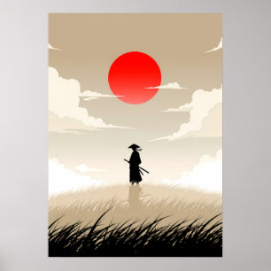 Minimalistische Samurai Poster