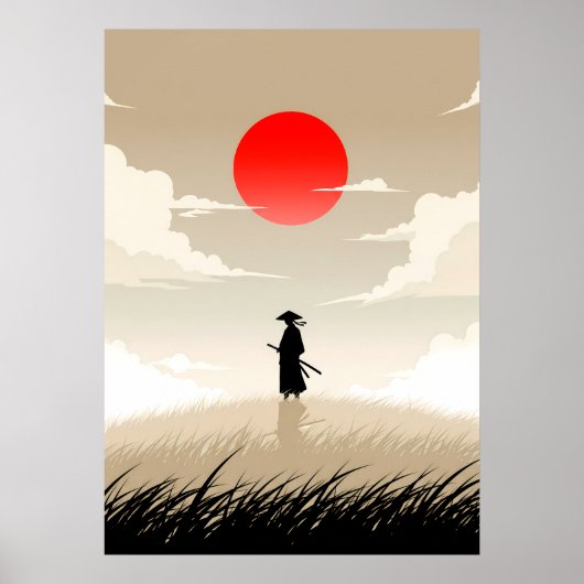Minimalistische Samurai Poster (Voorkant)
