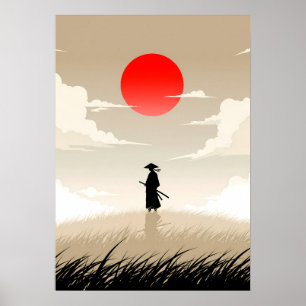 Minimalistische Samurai Poster