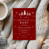 Minimalistische Santa Baby shower-uitnodiging Kaart
