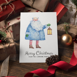 Minimalistische Santa Merry Christmas Holiday Kaar Feestdagenkaart