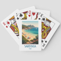 Minimalistische Sardinia Italië Vintage Reis Kunst