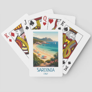 Minimalistische Sardinia Italië Vintage Reis Kunst Pokerkaarten