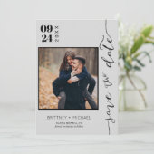 Minimalistische Save the Date (Staand voorkant)