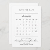 Minimalistische Save the Date-agenda Save The Date (Voorkant / Achterkant)