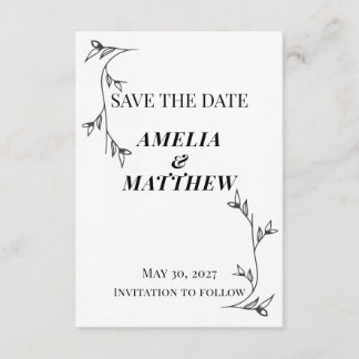 Minimalistische Save the Date Bijlagekaart Informatiekaartje