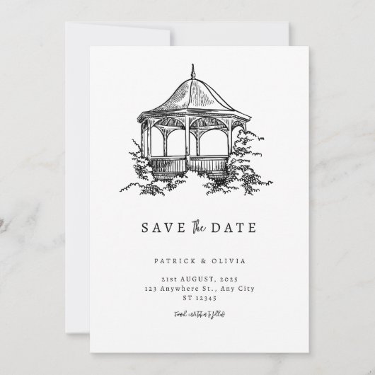 Minimalistische Save The Date Elegante Trouw (Voorkant)