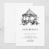 Minimalistische Save The Date Elegante Trouw (Voorkant / Achterkant)