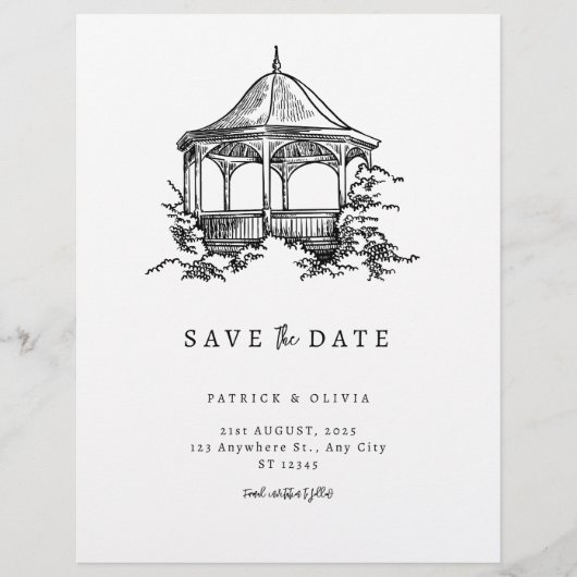 Minimalistische Save The Date Elegante Trouw Flyer (Voorkant)