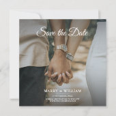 Minimalistische Save the Date Foto Bruiloft Aankondiging (Voorkant)