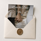 Minimalistische Save the Date Foto Bruiloft Aankondiging