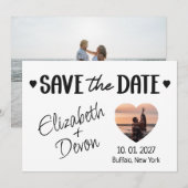 Minimalistische Save the Date Fotokaart (Voorkant / Achterkant)