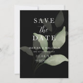 Minimalistische Save the Date Groene Eucalyptus Kaart (Voorkant)