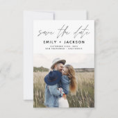Minimalistische Save the Date Handgeschreven Foto (Voorkant)