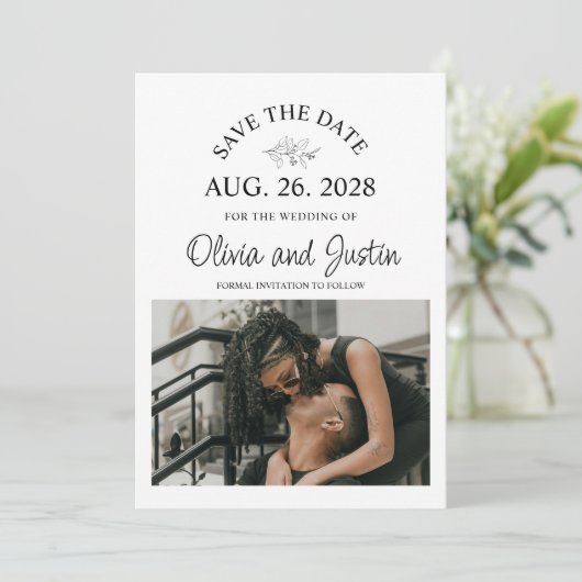 Minimalistische Save the Date  Kaart (Staand voorkant)