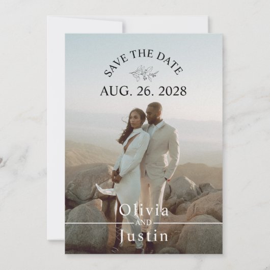 Minimalistische Save the Date  Kaart (Achterkant)