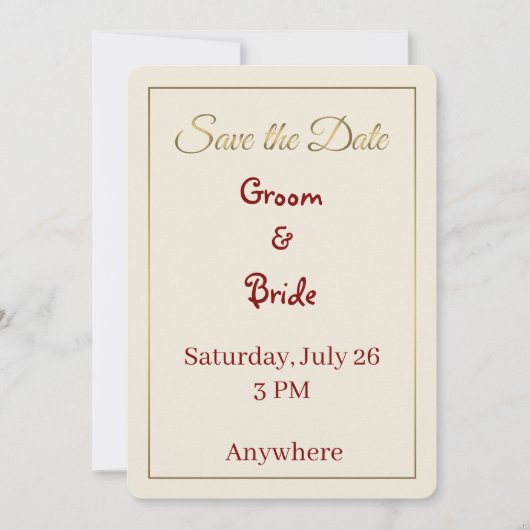 Minimalistische Save the Date Kaart (Voorkant)