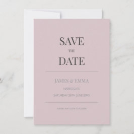 Minimalistische Save the Date Kaart Dusky Rose