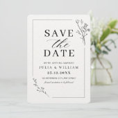 Minimalistische Save the Date Kaart, Moderne Bruil (Staand voorkant)