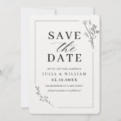Minimalistische Save the Date Kaart, Moderne Bruil (Voorkant)