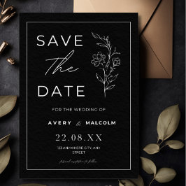 Minimalistische Save the Date Kaart, moderne bruil Kaart