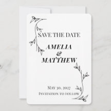 Minimalistische Save the Date kaart, moderne esthe