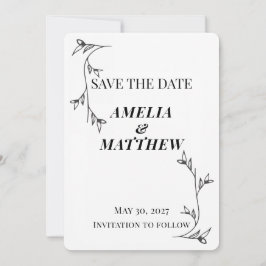 Minimalistische Save the Date kaart, moderne esthe