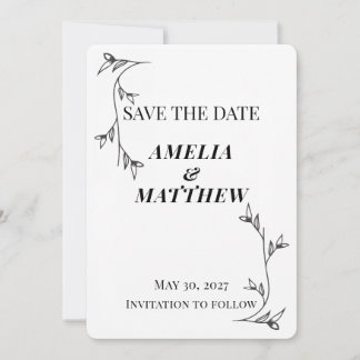 Minimalistische Save the Date kaart, moderne esthe