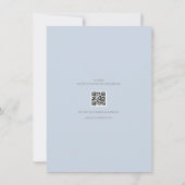 Minimalistische Save the Date kaart | Stofblauw (Achterkant)