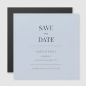 Minimalistische Save the Date kaart | Stofblauw (Voorkant / Achterkant)