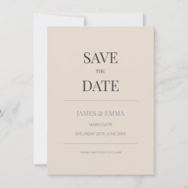 Minimalistische Save the Date Kaart Zachte Latte