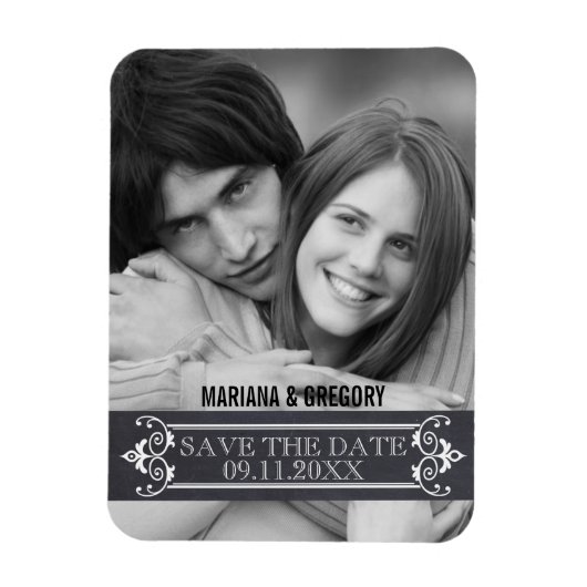Minimalistische Save the Date moderne trouwfoto Magneet (Verticaal)